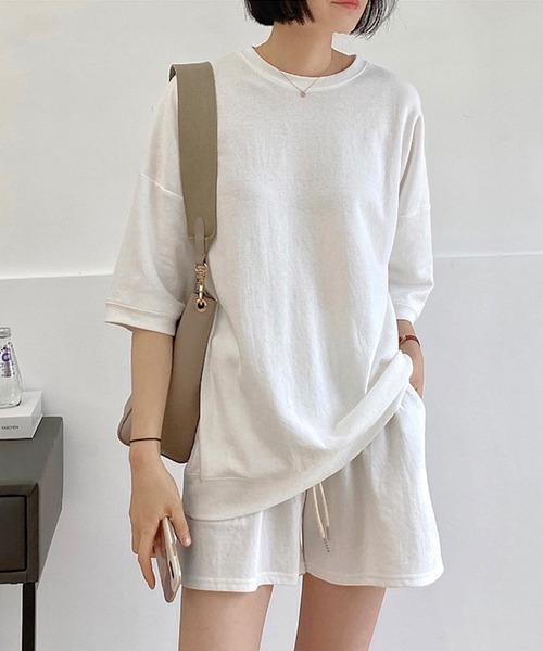トップス、ショートパンツ　2点セット ショートパンツ+トップス2点セットのルームウェア セットアップ