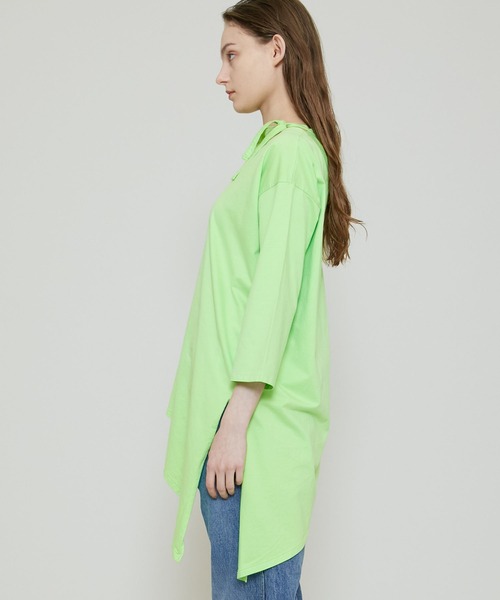 FEMMENT（ファモン）の「【FEMMENT(ファモン)】cotton organic cross jersey 2WAY asymmetric top コットンオーガニッククロスジャージー2wayアシンメトリックトップス LJ11-606（Tシャツ/カットソー・レディース・ホワイト/ブラック/ライトグリーン・1）」の9枚目の写真