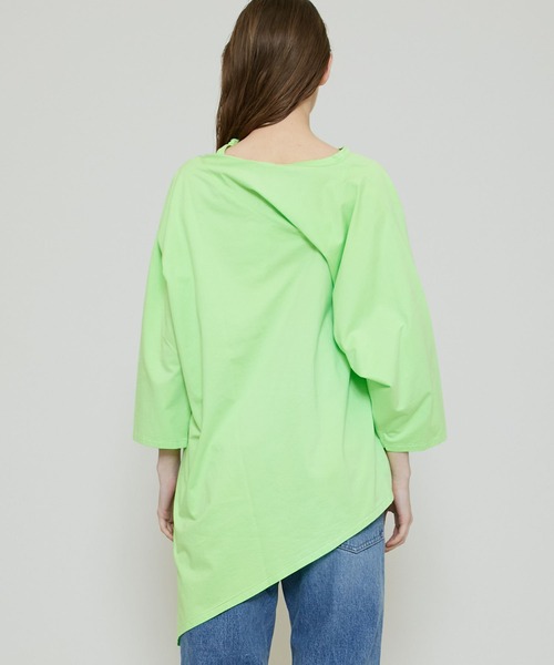 FEMMENT（ファモン）の「【FEMMENT(ファモン)】cotton organic cross jersey 2WAY asymmetric top コットンオーガニッククロスジャージー2wayアシンメトリックトップス LJ11-606（Tシャツ/カットソー・レディース・ホワイト/ブラック/ライトグリーン・1）」の12枚目の写真