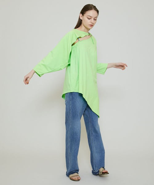 FEMMENT（ファモン）の「【FEMMENT(ファモン)】cotton organic cross jersey 2WAY asymmetric top コットンオーガニッククロスジャージー2wayアシンメトリックトップス LJ11-606（Tシャツ/カットソー・レディース・ホワイト/ブラック/ライトグリーン・1）」の17枚目の写真