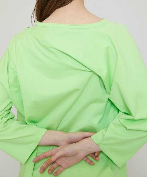 FEMMENT（ファモン）の「【FEMMENT(ファモン)】cotton organic cross jersey 2WAY asymmetric top コットンオーガニッククロスジャージー2wayアシンメトリックトップス LJ11-606（Tシャツ/カットソー・レディース・ホワイト/ブラック/ライトグリーン・1）」の16枚目の写真