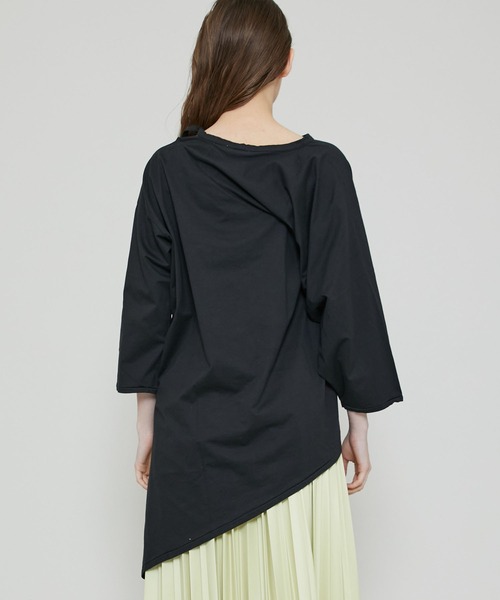 FEMMENT（ファモン）の「【FEMMENT(ファモン)】cotton organic cross jersey 2WAY asymmetric top コットンオーガニッククロスジャージー2wayアシンメトリックトップス LJ11-606（Tシャツ/カットソー・レディース・ホワイト/ブラック/ライトグリーン・1）」の8枚目の写真