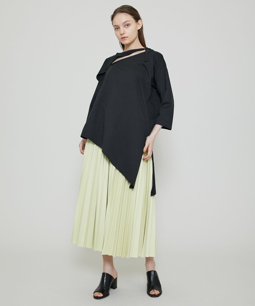 FEMMENT（ファモン）の「【FEMMENT(ファモン)】cotton organic cross jersey 2WAY asymmetric top コットンオーガニッククロスジャージー2wayアシンメトリックトップス LJ11-606（Tシャツ/カットソー・レディース・ホワイト/ブラック/ライトグリーン・1）」の11枚目の写真
