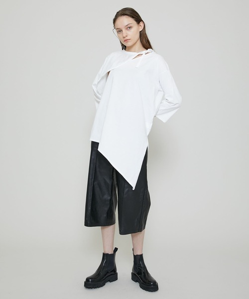 FEMMENT（ファモン）の「【FEMMENT(ファモン)】cotton organic cross jersey 2WAY asymmetric top コットンオーガニッククロスジャージー2wayアシンメトリックトップス LJ11-606（Tシャツ/カットソー・レディース・ホワイト/ブラック/ライトグリーン・1）」の21枚目の写真