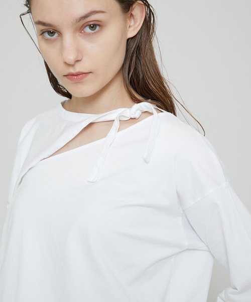 FEMMENT（ファモン）の「【FEMMENT(ファモン)】cotton organic cross jersey 2WAY asymmetric top コットンオーガニッククロスジャージー2wayアシンメトリックトップス LJ11-606（Tシャツ/カットソー・レディース・ホワイト/ブラック/ライトグリーン・1）」の22枚目の写真