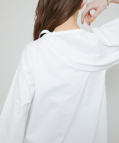 FEMMENT（ファモン）の「【FEMMENT(ファモン)】cotton organic cross jersey 2WAY asymmetric top コットンオーガニッククロスジャージー2wayアシンメトリックトップス LJ11-606（Tシャツ/カットソー・レディース・ホワイト/ブラック/ライトグリーン・1）」の18枚目の写真