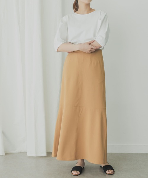 KBF+(ケービーエフプラス)の「KBF+ 袖タックTシャツ(Tシャツ/カットソー・レディース・ブラック/オレンジ系その他/オフホワイト・ONE)」の19枚目の写真