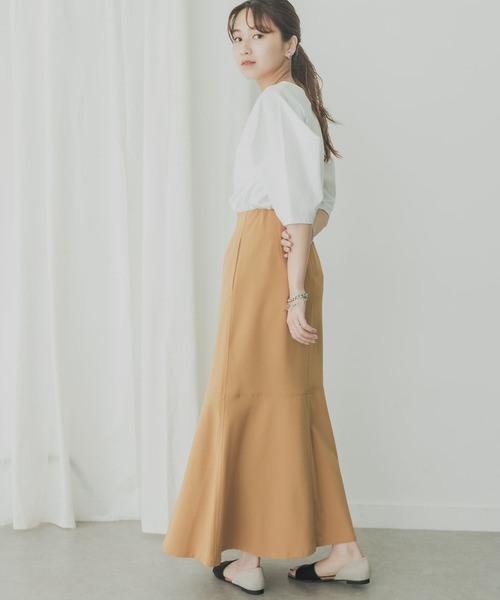 KBF+(ケービーエフプラス)の「KBF+ 袖タックTシャツ(Tシャツ/カットソー・レディース・ブラック/オレンジ系その他/オフホワイト・ONE)」の20枚目の写真