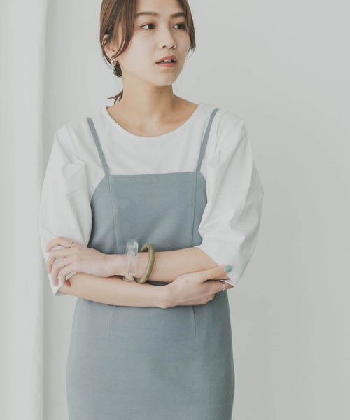 KBF+(ケービーエフプラス)の「KBF+ 袖タックTシャツ(Tシャツ/カットソー・レディース・ブラック/オレンジ系その他/オフホワイト・ONE)」の21枚目の写真