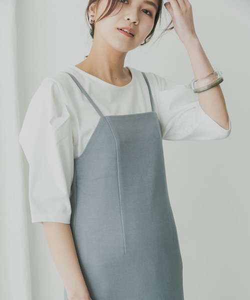 KBF+(ケービーエフプラス)の「KBF+ 袖タックTシャツ(Tシャツ/カットソー・レディース・ブラック/オレンジ系その他/オフホワイト・ONE)」の22枚目の写真