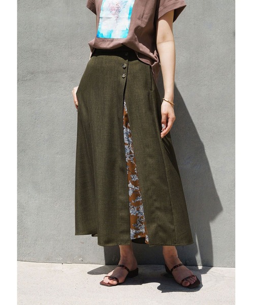 NICOLE white（ニコルホワイト）の「フェイクレイヤードスカート（スカート・レディース・ベージュ/ネイビー/カーキ・FREE）」の3枚目の写真