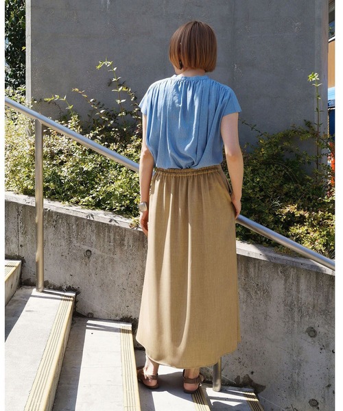 NICOLE white（ニコルホワイト）の「フェイクレイヤードスカート（スカート・レディース・ベージュ/ネイビー/カーキ・FREE）」の4枚目の写真