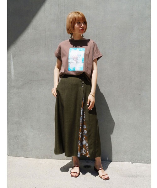 NICOLE white（ニコルホワイト）の「フェイクレイヤードスカート（スカート・レディース・ベージュ/ネイビー/カーキ・FREE）」の10枚目の写真