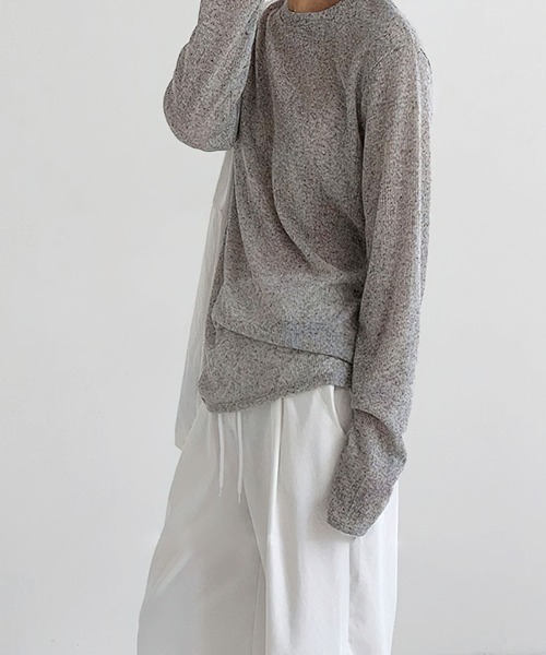 me+em select(ミームセレクト)の「アンニュイルーズシアーニット(ニット/セーター・レディース・ブラック/グレー/カーキ/アイボリー・FREE)」の20枚目の写真