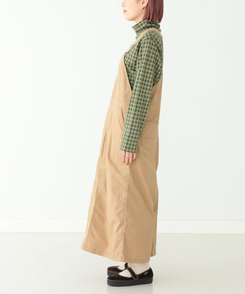 BEAMS BOY（ビームスボーイ）の「BEAMS BOY / コットン ポプリン ストレッチ ジャンプスカート（ジャンパースカート・レディース・ベージュ/ネイビー・ONE SIZE）」の7枚目の写真