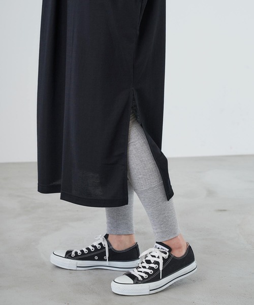 Chaco closet(チャコ クローゼット)の「裾リブデザインコットンリブレギンス(レギンス/スパッツ・レディース・ブラック/グレー/オフホワイト・FREE)」の3枚目の写真