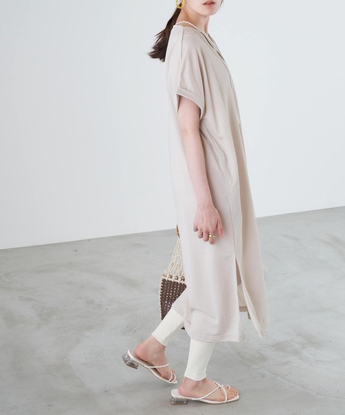 Chaco closet(チャコ クローゼット)の「裾リブデザインコットンリブレギンス(レギンス/スパッツ・レディース・ブラック/グレー/オフホワイト・FREE)」の4枚目の写真