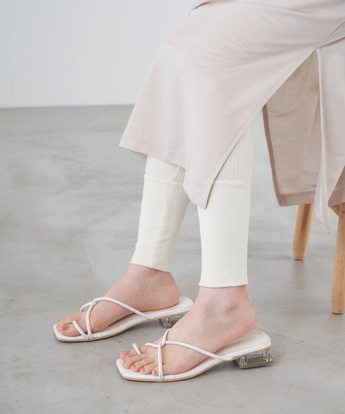 Chaco closet(チャコ クローゼット)の「裾リブデザインコットンリブレギンス(レギンス/スパッツ・レディース・ブラック/グレー/オフホワイト・FREE)」の14枚目の写真