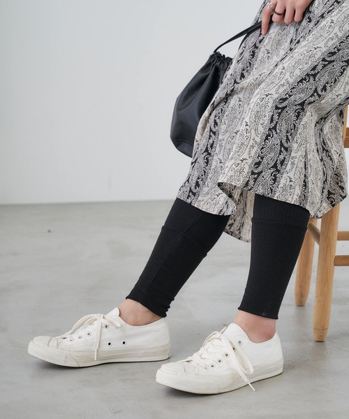 Chaco closet(チャコ クローゼット)の「裾リブデザインコットンリブレギンス(レギンス/スパッツ・レディース・ブラック/グレー/オフホワイト・FREE)」の5枚目の写真