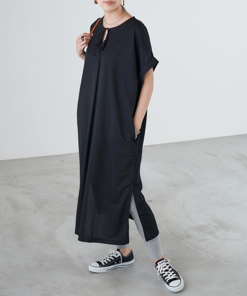 Chaco closet(チャコ クローゼット)の「裾リブデザインコットンリブレギンス(レギンス/スパッツ・レディース・ブラック/グレー/オフホワイト・FREE)」の12枚目の写真