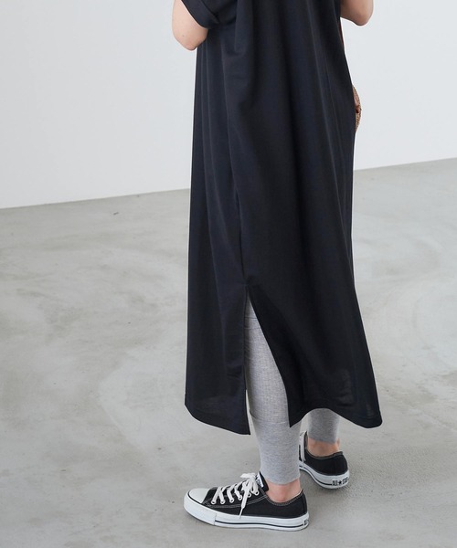 Chaco closet(チャコ クローゼット)の「裾リブデザインコットンリブレギンス(レギンス/スパッツ・レディース・ブラック/グレー/オフホワイト・FREE)」の10枚目の写真