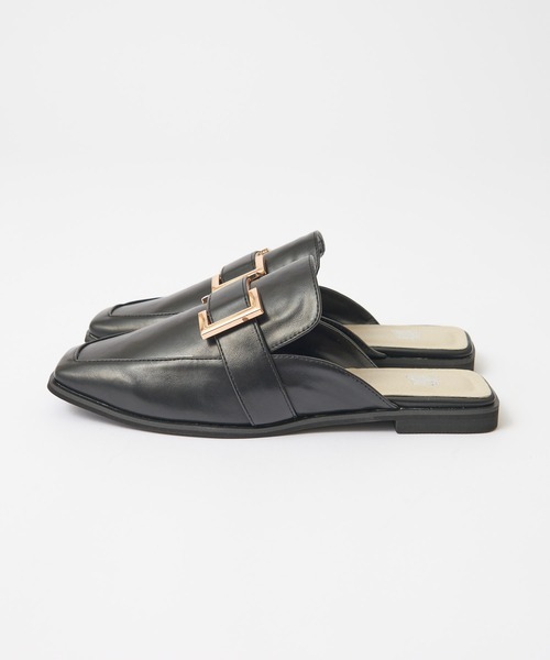 COLONY 2139(コロニートゥーワンスリーナイン)の「【マカロンFoot】スクエアバックルスリッパローファー(サンダル・レディース・ライトグレー/ブラック・23.5cm/24.5cm)」の15枚目の写真