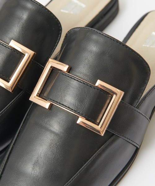 COLONY 2139(コロニートゥーワンスリーナイン)の「【マカロンFoot】スクエアバックルスリッパローファー(サンダル・レディース・ライトグレー/ブラック・23.5cm/24.5cm)」の20枚目の写真