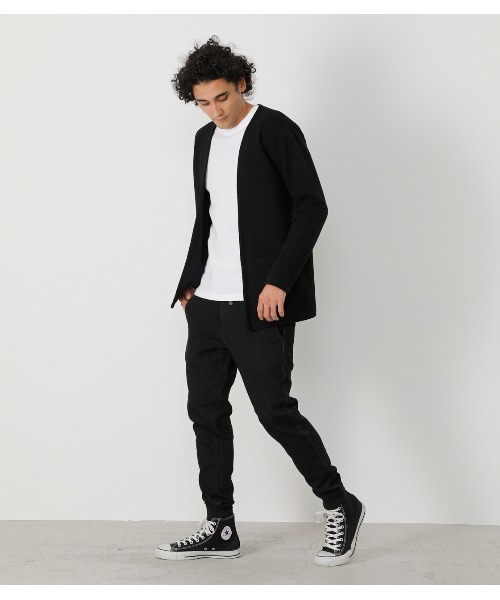 AZUL by moussy（アズールバイマウジー）の「DOBBY DENIM SLIM JOGGER /ドビーデニムスリムジョガー（デニムパンツ・メンズ・ブルー/ブラック・SMALL/X-SMALL/X-LARGE/LARGE/MEDIUM）」の16枚目の写真