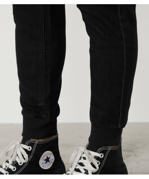 AZUL by moussy（アズールバイマウジー）の「DOBBY DENIM SLIM JOGGER /ドビーデニムスリムジョガー（デニムパンツ・メンズ・ブルー/ブラック・SMALL/X-SMALL/X-LARGE/LARGE/MEDIUM）」の11枚目の写真