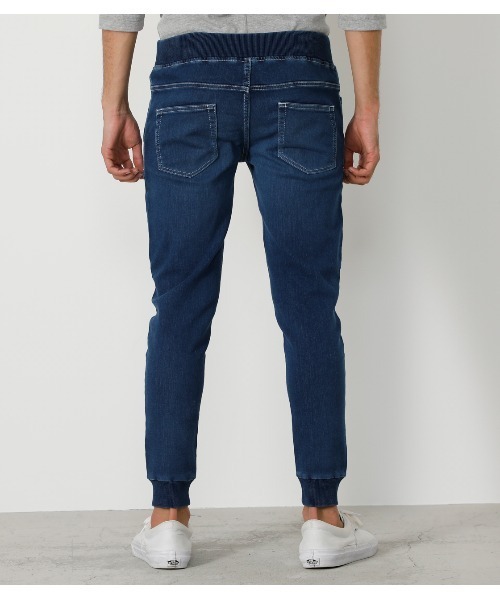 AZUL by moussy（アズールバイマウジー）の「DOBBY DENIM SLIM JOGGER /ドビーデニムスリムジョガー（デニムパンツ・メンズ・ブルー/ブラック・SMALL/X-SMALL/X-LARGE/LARGE/MEDIUM）」の20枚目の写真