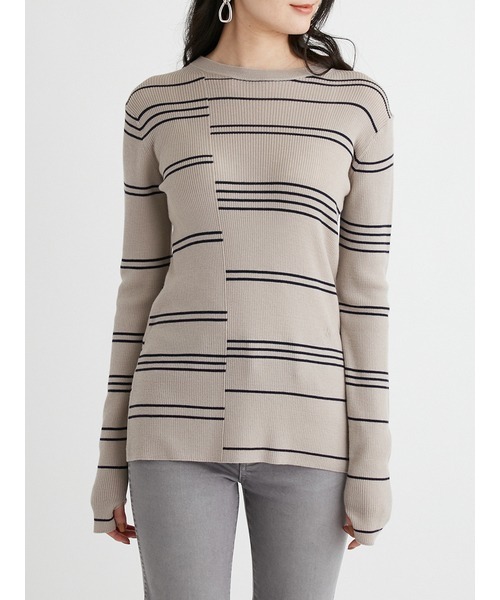 Mila Owen（ミラオーウェン）の「クルーネックリブニット（ニット/セーター・レディース・アイボリー/ブルー/ライム/ブラック/その他/ラベンダー/グレー・0/1）」の8枚目の写真