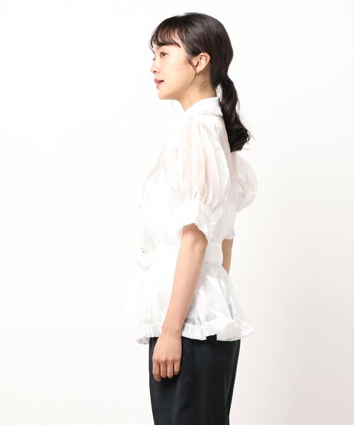 Swankiss(スワンキス)の「TS mermaid shiny TOPS(シャツ/ブラウス・レディース・ピンク/ベージュ/サックスブルー/ブラック/ホワイト・FREE)」の6枚目の写真