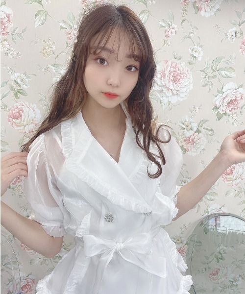 Swankiss(スワンキス)の「TS mermaid shiny TOPS(シャツ/ブラウス・レディース・ピンク/ベージュ/サックスブルー/ブラック/ホワイト・FREE)」の2枚目の写真