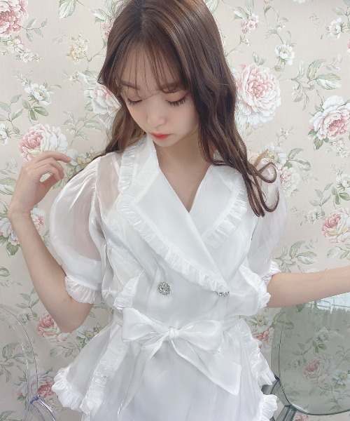 Swankiss(スワンキス)の「TS mermaid shiny TOPS(シャツ/ブラウス・レディース・ピンク/ベージュ/サックスブルー/ブラック/ホワイト・FREE)」の19枚目の写真