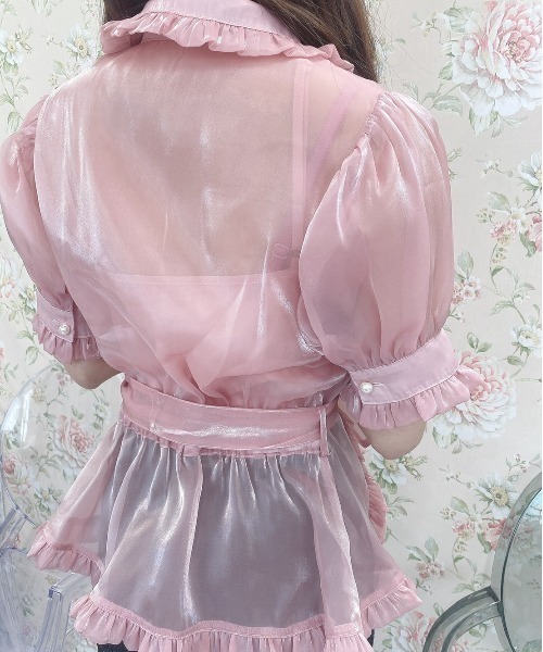 Swankiss(スワンキス)の「TS mermaid shiny TOPS(シャツ/ブラウス・レディース・ピンク/ベージュ/サックスブルー/ブラック/ホワイト・FREE)」の12枚目の写真