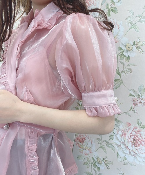 Swankiss(スワンキス)の「TS mermaid shiny TOPS(シャツ/ブラウス・レディース・ピンク/ベージュ/サックスブルー/ブラック/ホワイト・FREE)」の10枚目の写真