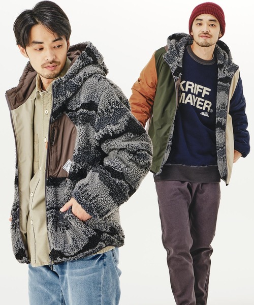 KRIFF MAYER（クリフメイヤー）の「柄ボアひっくりJK（その他アウター・メンズ・グレー/ダークカーキ/ブルー/グレー系その他/ブルー系その他/カーキ・X-LARGE/SMALL/LARGE/MEDIUM）」の3枚目の写真