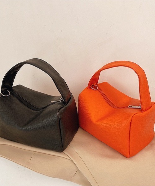 LAC-VERT(ラック・ヴェール)の「PUレザーミニボストンバッグ(ハンドバッグ・レディース・イエロー/ベージュ/ブラック/オレンジ/シャンパン/パープル/サーモンピンク/ベビーピンク/ホワイト/グリーン/ライトピンク/ブラウン・FREE)」の15枚目の写真