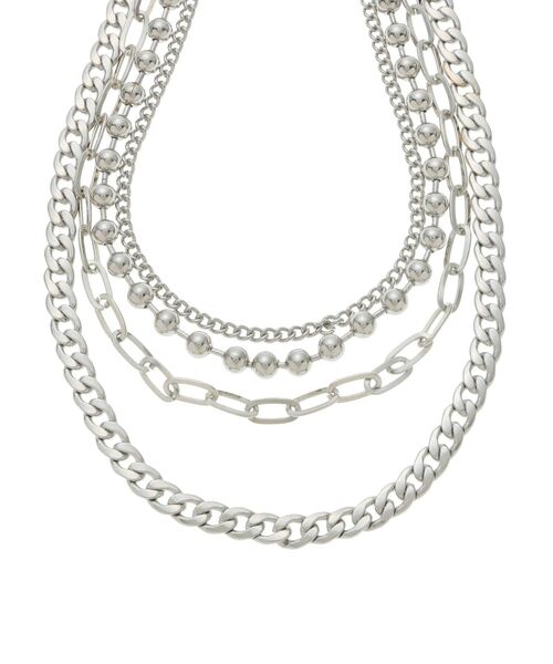 jouetie(ジュエティ)の「レイヤーチェーンネックレス(ネックレス・レディース・シルバー/ゴールド・FREE)」の4枚目の写真