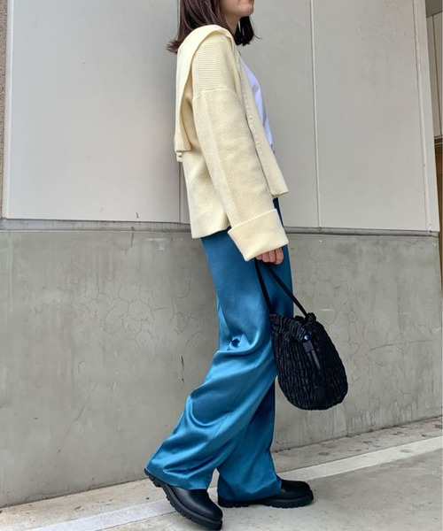 RIVE DROITE(リヴドロワ)の「スタイリッシュに品よく着映える ヴィンテージサテンリラックスパンツ(その他パンツ・レディース・オレンジ/ブルー・FREE)」の8枚目の写真