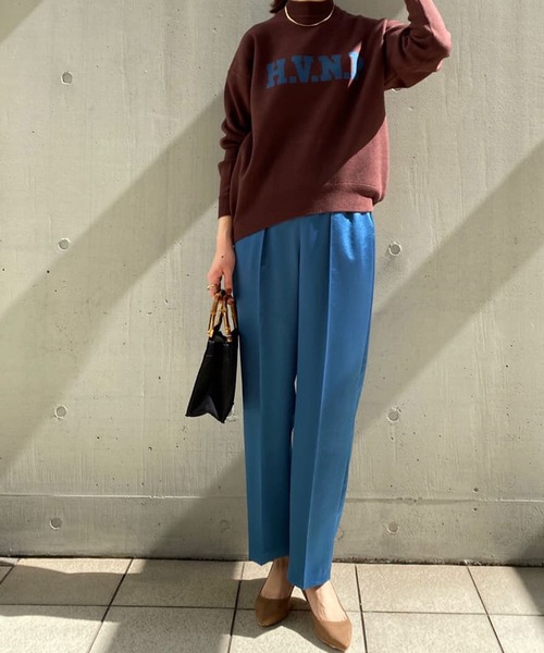 RIVE DROITE(リヴドロワ)の「スタイリッシュに品よく着映える ヴィンテージサテンリラックスパンツ(その他パンツ・レディース・オレンジ/ブルー・FREE)」の3枚目の写真