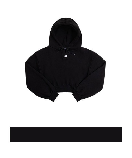 muahmuah(ムーアムーア)の「A'GEM/9 × .kom『muah muah/ムーアムーア』MUAH POINT CROP HOODIE/ワンポイント クロップド丈プルオーバーパーカー(パーカー・レディース・アイボリー/グレー/ブラック・FREE)」の19枚目の写真