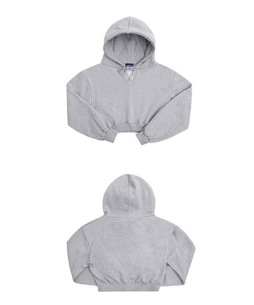 muahmuah(ムーアムーア)の「A'GEM/9 × .kom『muah muah/ムーアムーア』MUAH POINT CROP HOODIE/ワンポイント クロップド丈プルオーバーパーカー(パーカー・レディース・アイボリー/グレー/ブラック・FREE)」の12枚目の写真