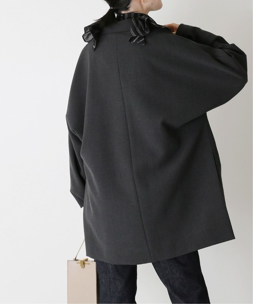 journal standard L'essage（ジャーナルスタンダードレサージュ）の「ダブルクロスコートジャケット◆（テーラードジャケット・レディース・グレー/キャメル・FREE）」の7枚目の写真