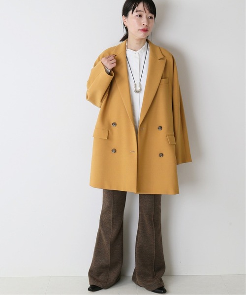 journal standard L'essage（ジャーナルスタンダードレサージュ）の「ダブルクロスコートジャケット◆（テーラードジャケット・レディース・グレー/キャメル・FREE）」の9枚目の写真