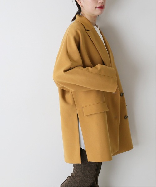 journal standard L'essage（ジャーナルスタンダードレサージュ）の「ダブルクロスコートジャケット◆（テーラードジャケット・レディース・グレー/キャメル・FREE）」の13枚目の写真