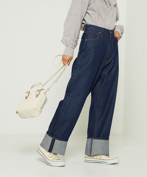 FREAK'S STORE（フリークスストア）の「CIMARRON JEANS × FREAK'S STORE/シマロンジーンズ ハイライズワイドデニム（デニムパンツ・レディース・ネイビー/ナチュラル・MEDIUM/SMALL）」の12枚目の写真