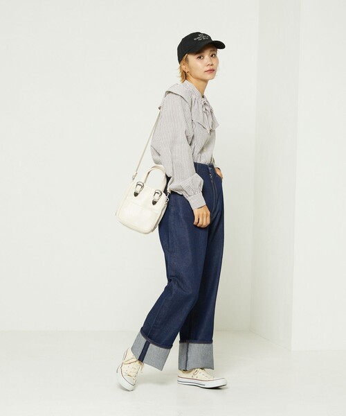 FREAK'S STORE（フリークスストア）の「CIMARRON JEANS × FREAK'S STORE/シマロンジーンズ ハイライズワイドデニム（デニムパンツ・レディース・ネイビー/ナチュラル・MEDIUM/SMALL）」の9枚目の写真