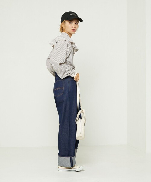 FREAK'S STORE（フリークスストア）の「CIMARRON JEANS × FREAK'S STORE/シマロンジーンズ ハイライズワイドデニム（デニムパンツ・レディース・ネイビー/ナチュラル・MEDIUM/SMALL）」の5枚目の写真