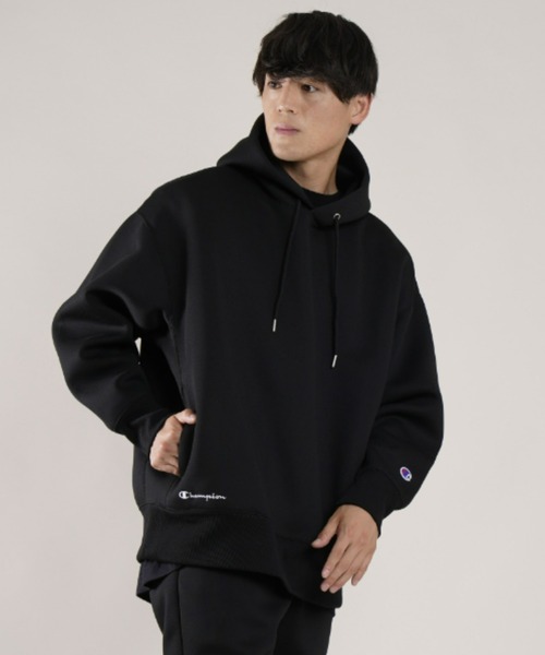 Champion(チャンピオン)の「【ムラサキスポーツ別注】CHAMPION/チャンピオン ルーズシルエット ボンディングパーカー C8-US103(パーカー・メンズ・ブラック/グレー・M/L/XL)」の1枚目の写真